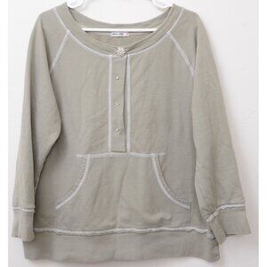 Allen Allen Rhinestone Bling Buttons  100% Cotton Made in USA Henley Top Shirt